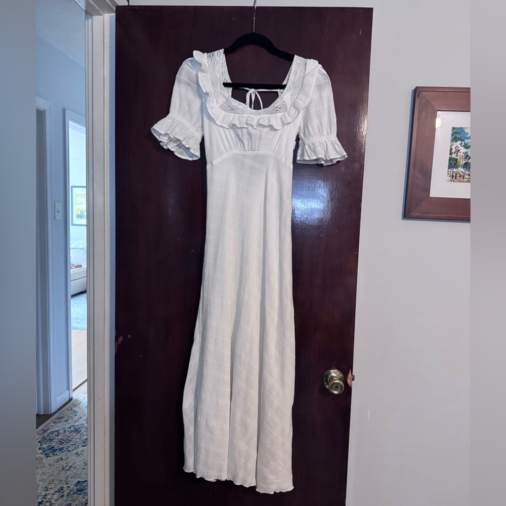 Free People White Now and Forever Midi NWOT XS